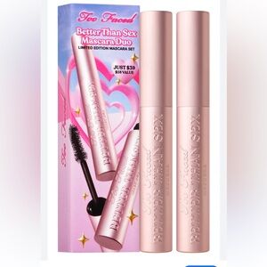 New! Too Faced Better Than Sex Mascara Duo - deepest black